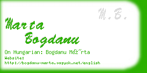 marta bogdanu business card